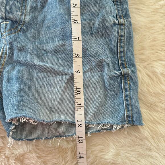 7 For All Mankind High Waist Vintage Bootcut Cut Off Denim Shorts 26 - Picture 11 of 13